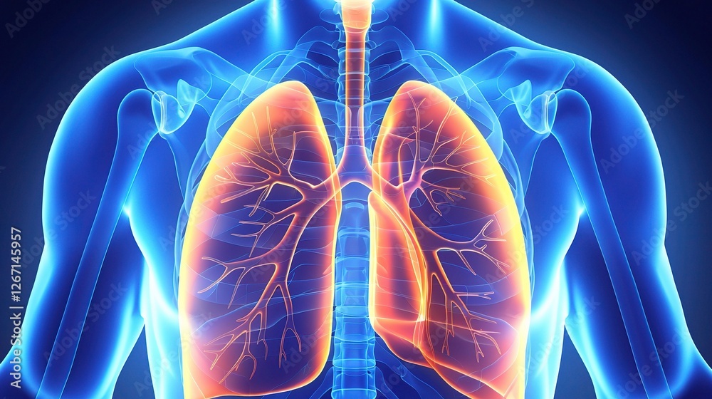 A person suffering from pulmonary emphysema showing symptoms like shortness of breath and coughing A person suffering from pulmonary emphysema showing symptoms like shortness of breath and coughing