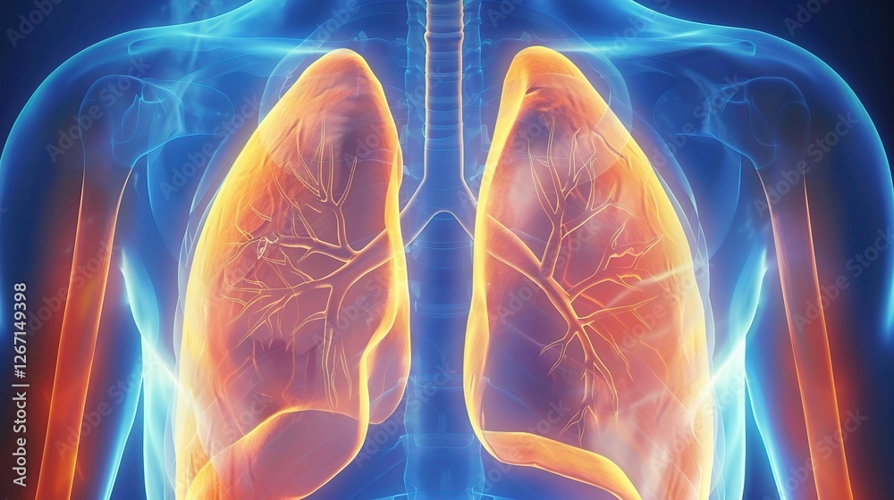 A person suffering from pulmonary emphysema showing symptoms like shortness of breath and coughing A person suffering from pulmonary emphysema showing symptoms like shortness of breath and coughing