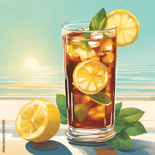 glass of lemonade with lemon