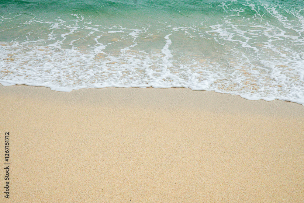 Summer Seascape with Clear Blue Waters, Soft Waves, and Sunlight Over the Calm Ocean. Summer Seascape with Clear Blue Waters, Soft Waves, and Sunlight Over the Calm Ocean.
