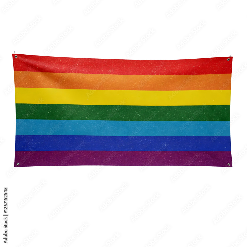 Fototapeta premium A banner with the colors of LGBTQ pride flag isolated on transparent background 