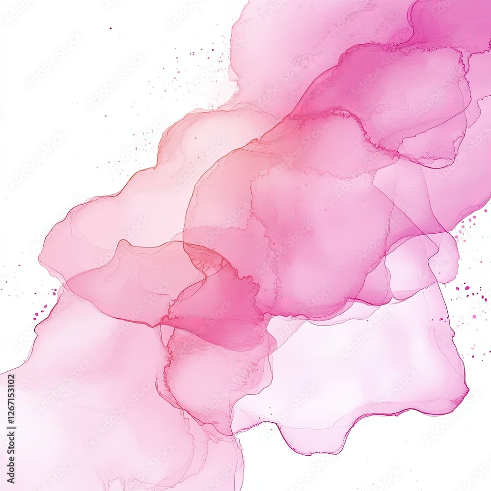 Obraz premium Elegant Pink Alcohol Ink Wedding Card Watercolor Design
