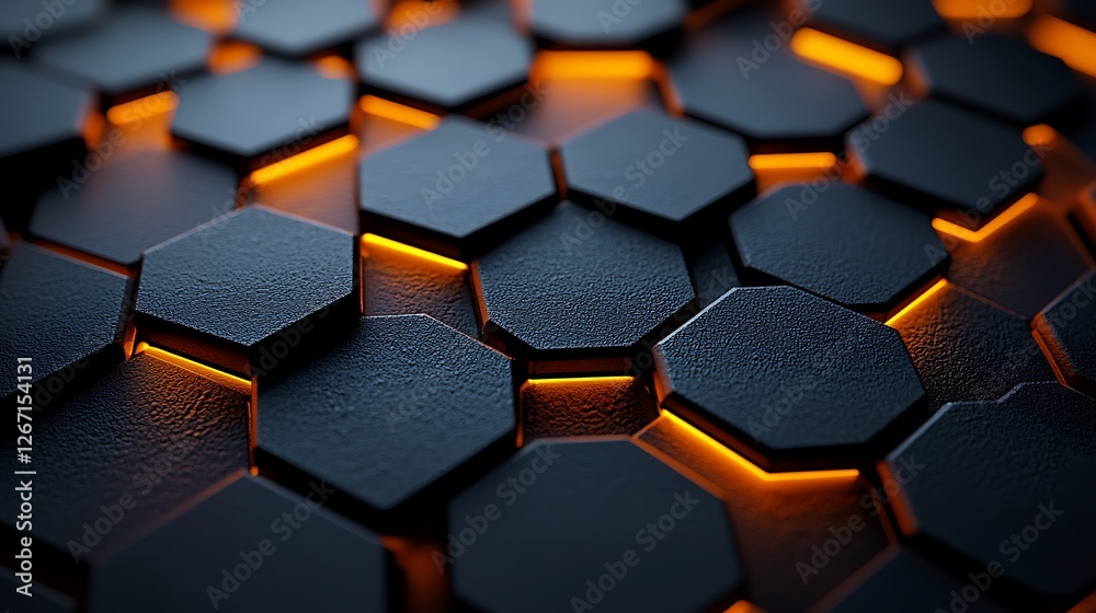 Glowing Hexagon Texture Background Glowing Hexagon Texture Background