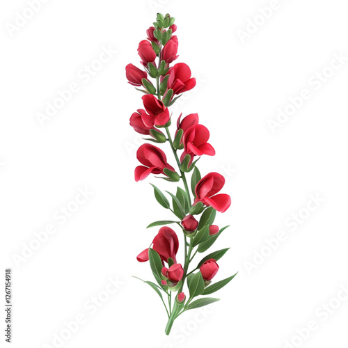 Snapdragon 3D Illustration, Vibrant Flower Isolated on Transparent Background