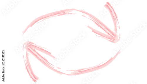 赤い円弧矢印の水彩イラスト5