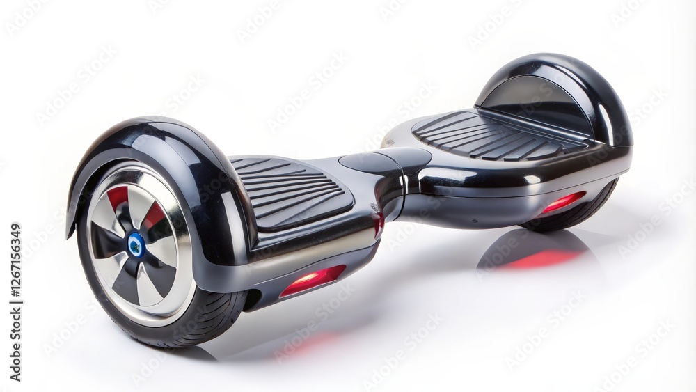 Black Self-Balancing Scooter on White Background Black Self-Balancing Scooter on White Background