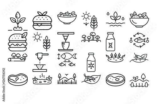 High quality agriculture outline icon vector illustration, perfect for farming, organic products, eco-friendly designs, agribusiness branding, and rural development themes.