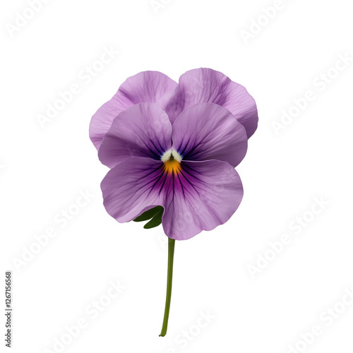 A single purple flower with a green stem. The flower is the main focus of the image and is the only thing visible