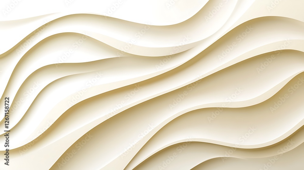 Obraz premium Abstract Cream Colored Wave Pattern Design
