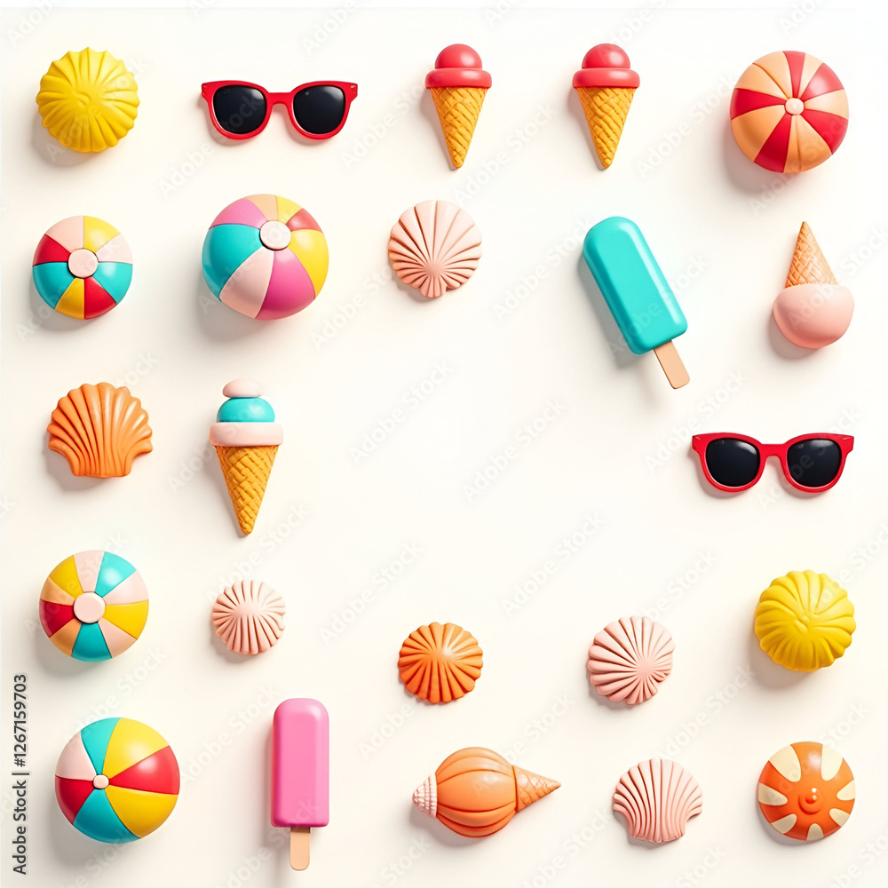 beach icons set beach icons set