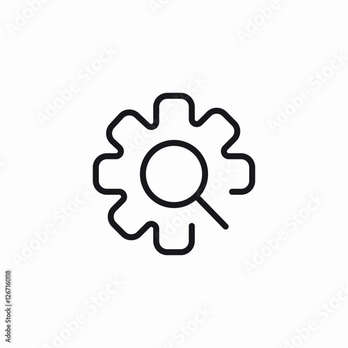 settings search glass icon sign vector