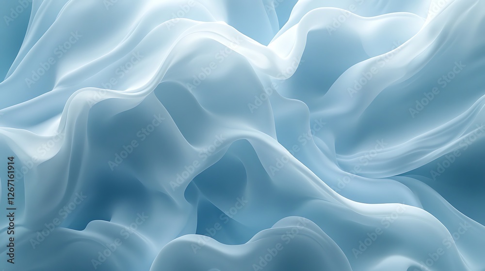 Obraz premium Abstract Blue Fabric Draped Softly and Elegantly