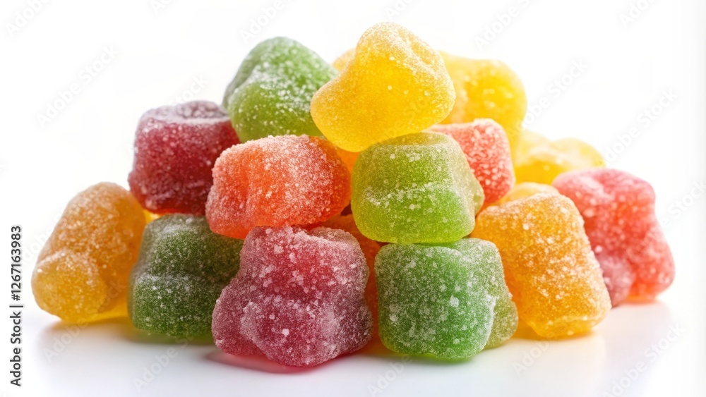 Colorful Jelly Cubes on White Background Colorful Jelly Cubes on White Background
