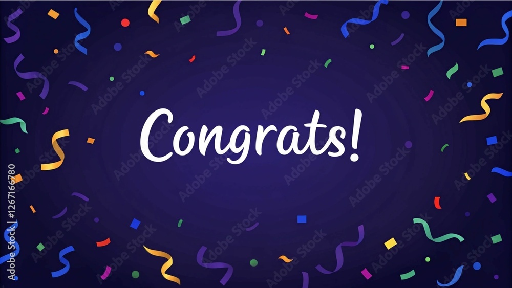 Congratulations confetti banner. Vector background with confetti, ribbons, colorful particles and lettering. Holiday illustration for web banner, postcard, poster, greeting template. Happy Birthday
Congratulations confetti banner. Vector background with confetti, ribbons, colorful particles and lettering. Holiday illustration for web banner, postcard, poster, greeting template. Happy Birthday
