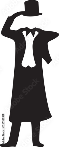black silhouette of a girl with a hat