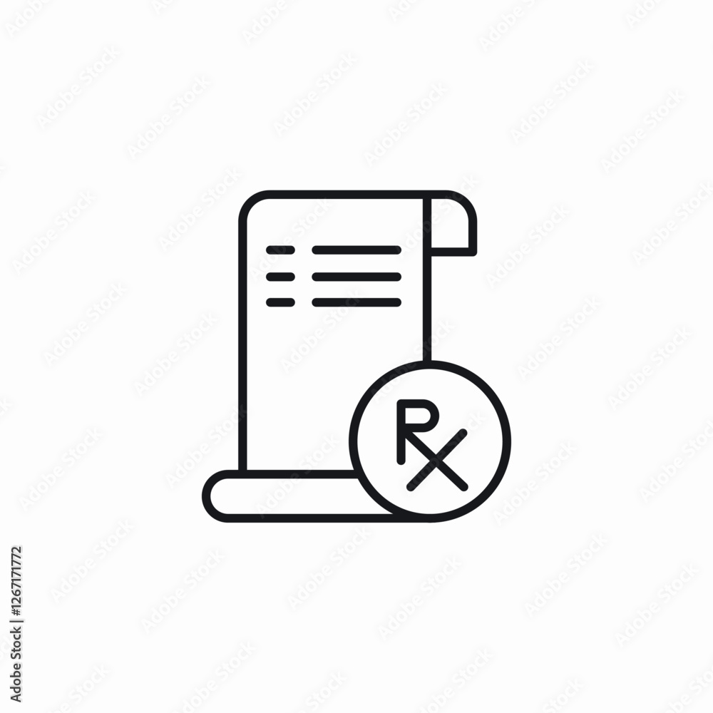 prescription paper icon sign vector prescription paper icon sign vector