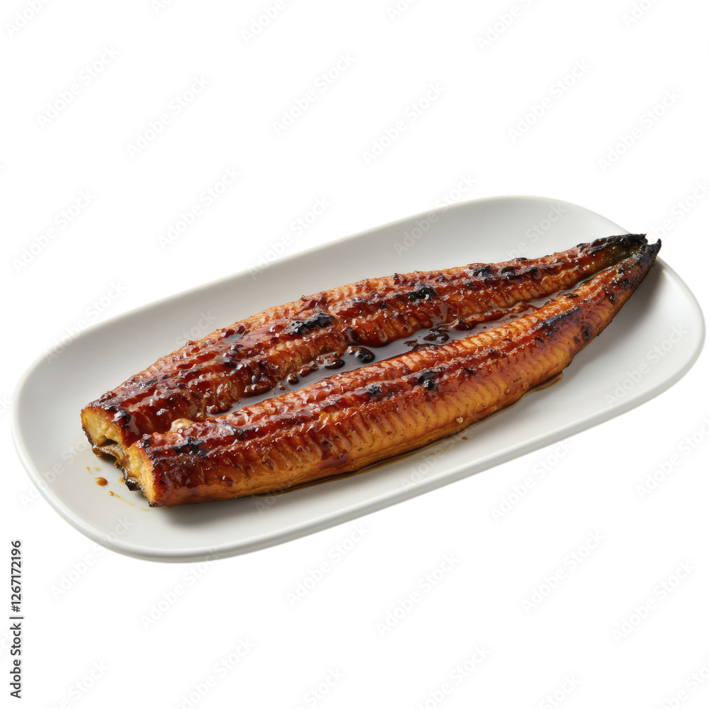 Delicious Grilled Unagi: Japanese Eel Delicacy. Isolated on Transparent Background. Delicious Grilled Unagi: Japanese Eel Delicacy. Isolated on Transparent Background.