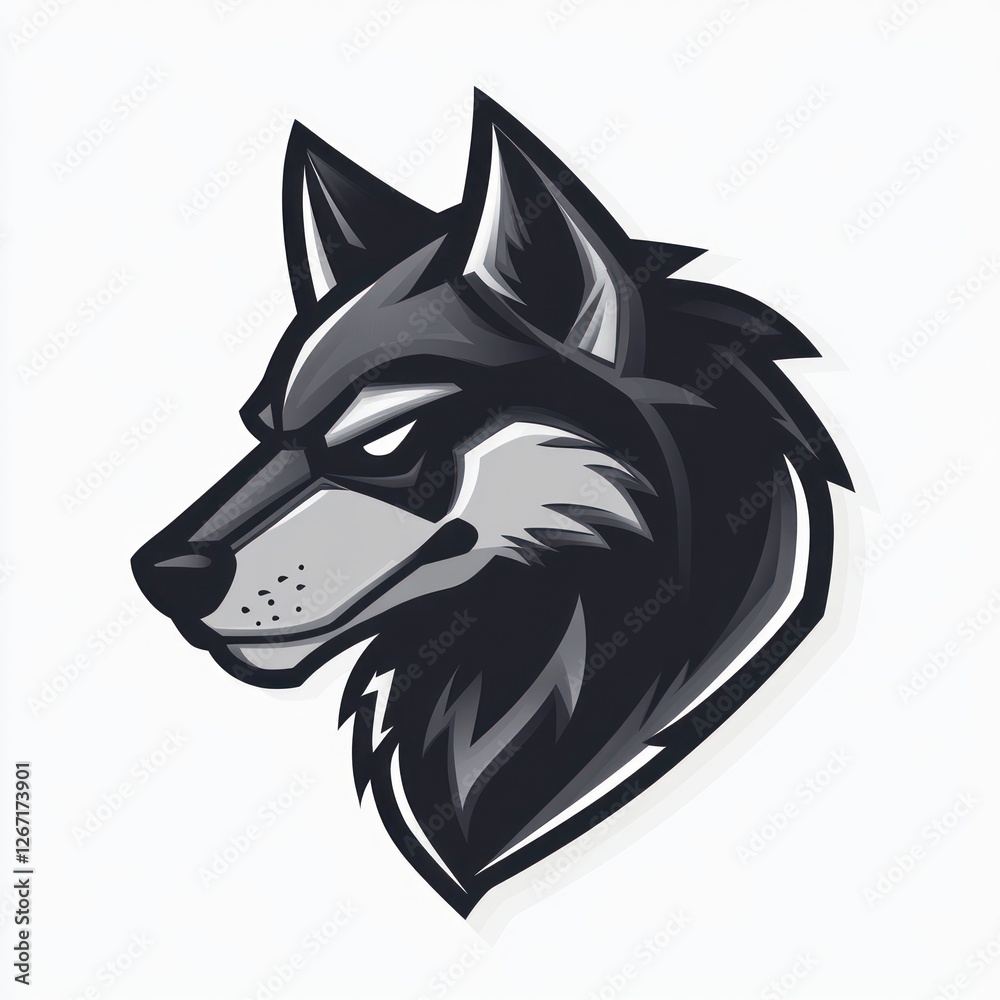 Obraz premium Gray Wolf Head Profile Mascot Design