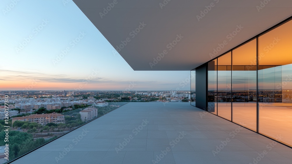 Cityscape view from modern rooftop terrace (2) Cityscape view from modern rooftop terrace (2)