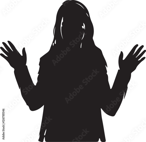 silhouette of a young woman