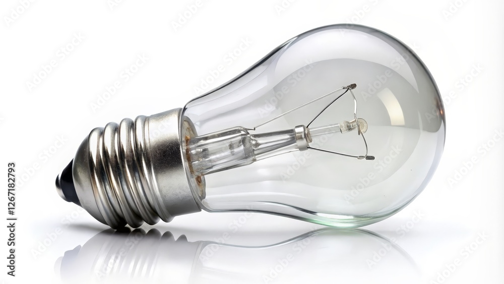 Incandescent Light Bulb on White Background Incandescent Light Bulb on White Background