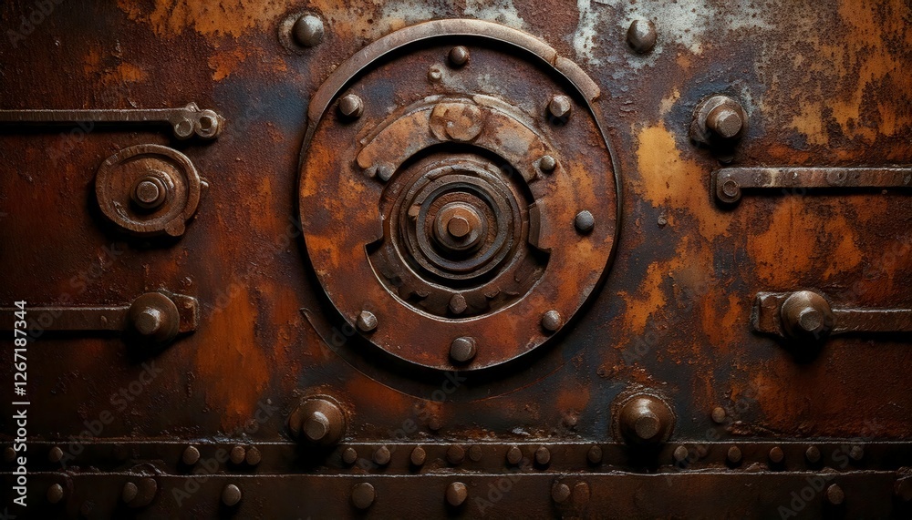 A heavy-duty industrial grunge design with rusted bolts, metallic textures. A heavy-duty industrial grunge design with rusted bolts, metallic textures.
