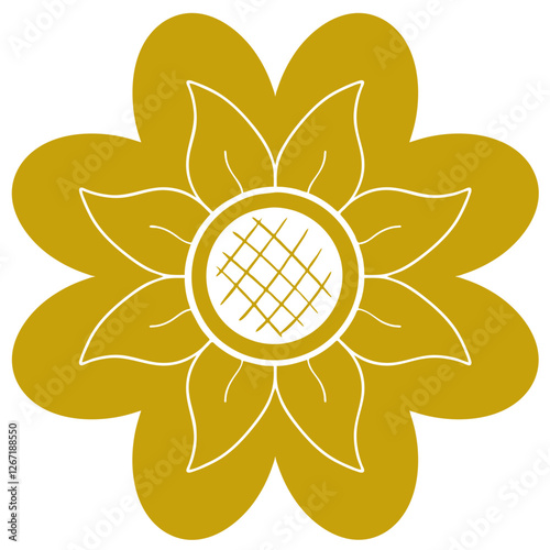 Stylized Yellow Flower Illustration