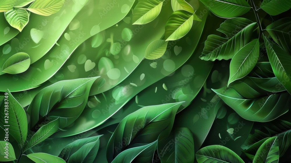 Naklejka premium Eco-friendly abstract composition with organic shapes and soft hues.