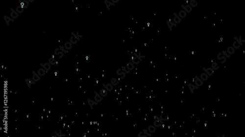 A black background with a multitude of white female symbols scattered across it, creating a wallpaper-like effect.