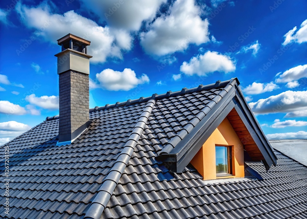 Ceramic Tile Roof with Ventilation Pipe Ceramic Tile Roof with Ventilation Pipe