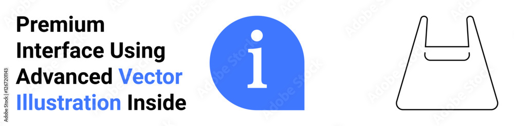 Minimalistic information icon with a blue background and shopping bag outline. Ideal for e-commerce, app navigation, customer info, user interface, business concepts, online stores, flat landing page Minimalistic information icon with a blue background and shopping bag outline. Ideal for e-commerce, app navigation, customer info, user interface, business concepts, online stores, flat landing page