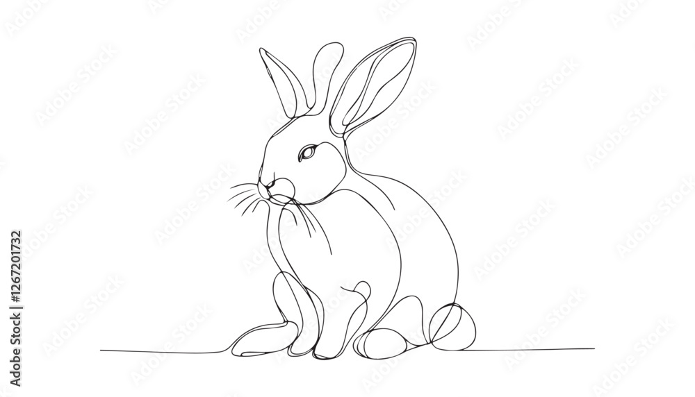 Continuous one single minimal line drawing bunny
Continuous one single minimal line drawing bunny