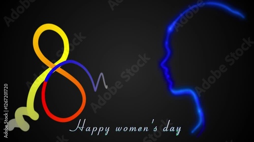 An animated picture of a woman's face with the words 