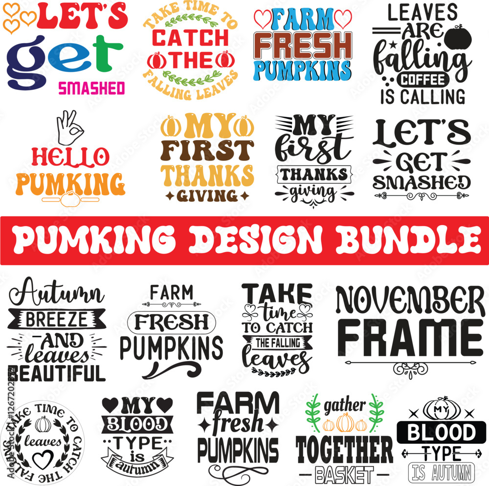 Fototapeta premium Pumking tshirt Design Bundle