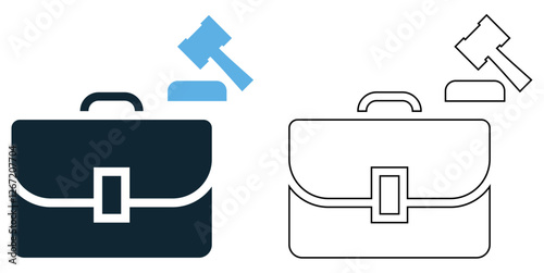 Employment law icon vector legal, workplace and labor rights pictogram symbol ui and ux design, glyphs and stroke line