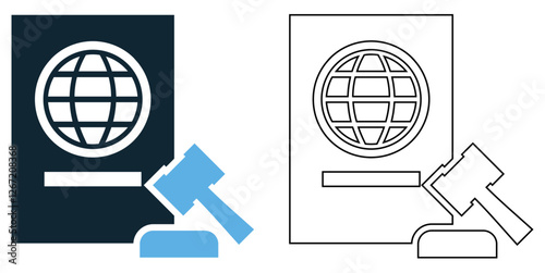 Immigration icon vector, legal, travel and citizenship pictogram symbol ui and ux design, glyphs and stroke line