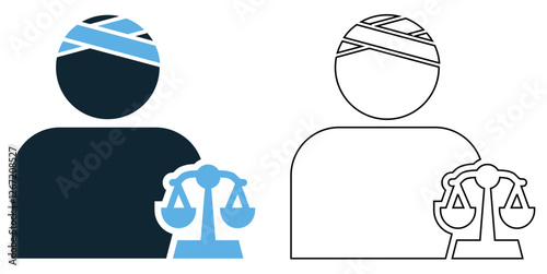 Personal injury law icon vector, legal, healthcare and accident pictogram symbol ui and ux design, glyphs and stroke line