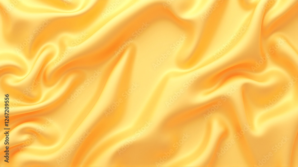 Obraz premium Smooth Satin Fabric with Gentle Waves and Flowing Folds in Gold