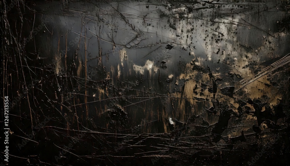 Obraz premium A weathered grunge texture featuring scratches, smudges, and unevenly spread stains background