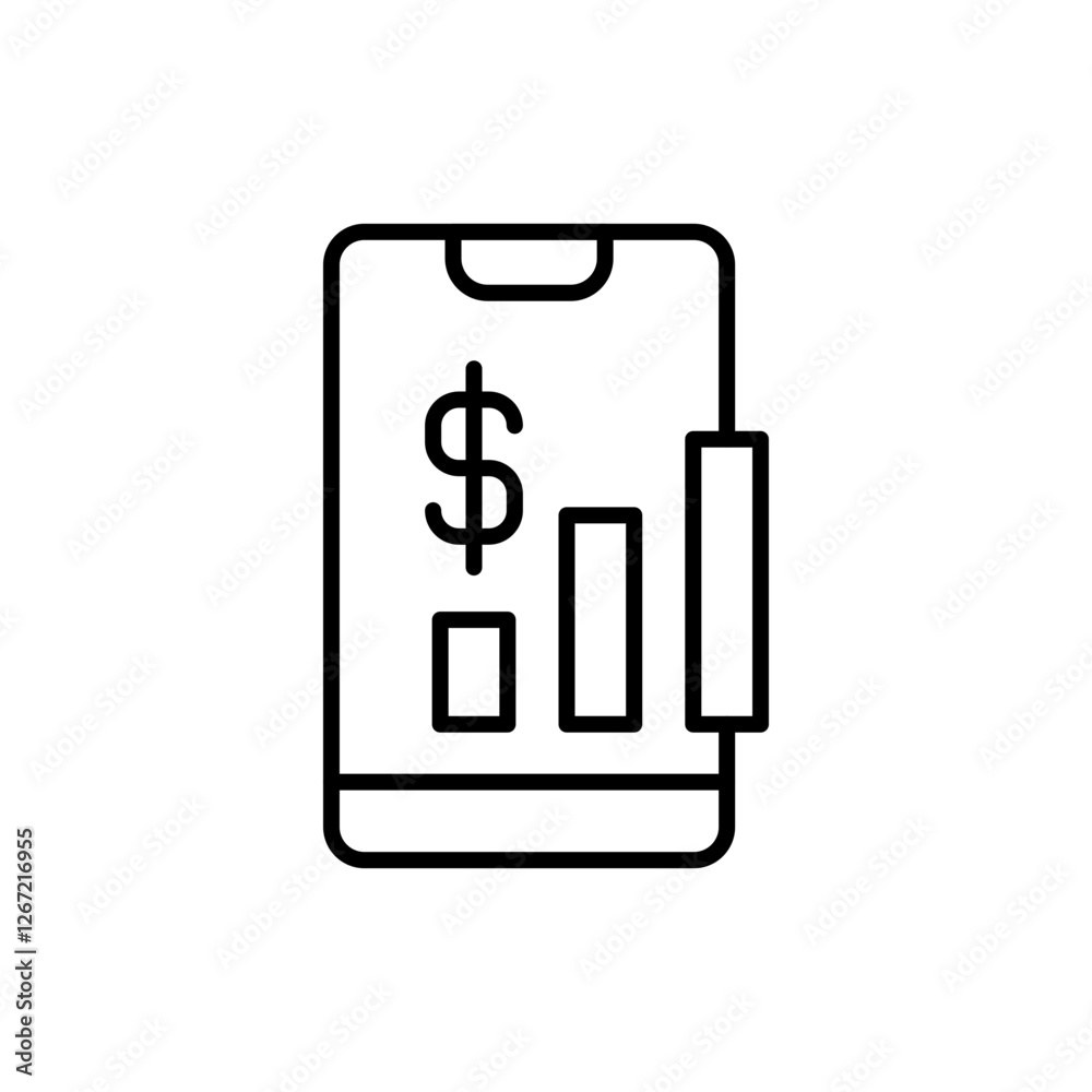 Trading app outline icons, minimalist vector illustration ,simple transparent graphic element .Isolated on white background Trading app outline icons, minimalist vector illustration ,simple transparent graphic element .Isolated on white background