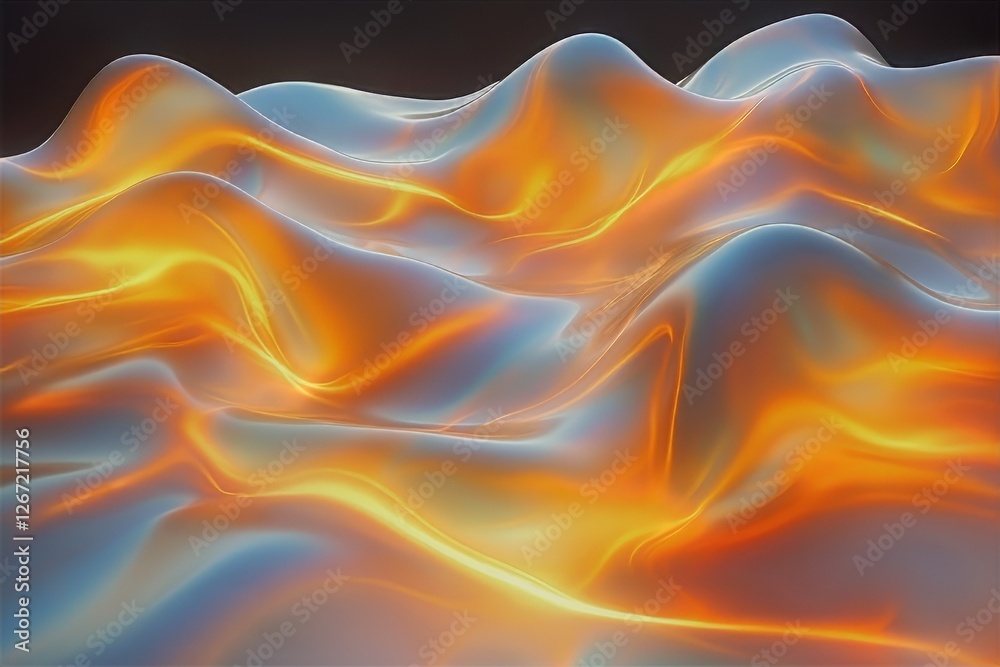 Fototapeta premium Surreal waves of color undulate in a mesmerizing dance of light and shadow. Generative AI