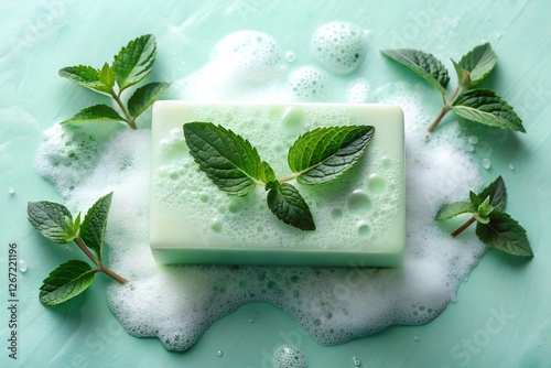Refreshing Mint Green Soap Bar with Cooling Effect