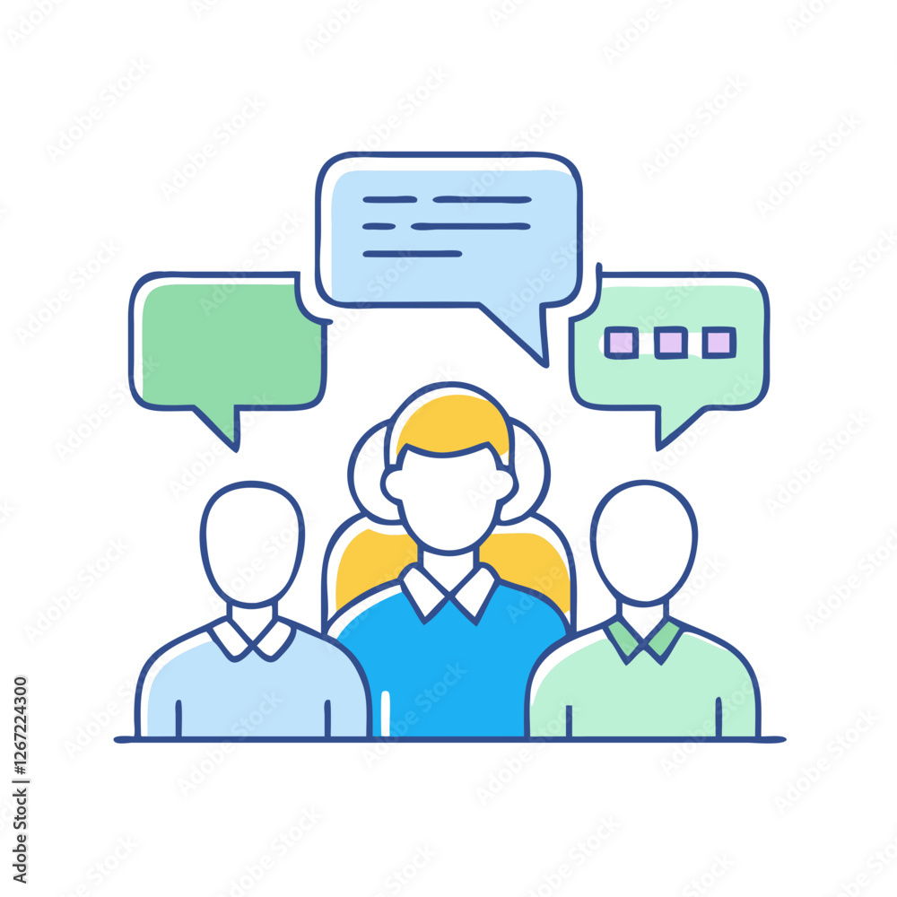 group discussion icon, group discussion vector illustration-simple illustration of group discussion, perfect for group discussion logos and icons