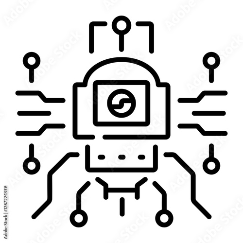 A linear style icon of cyber intelligence 