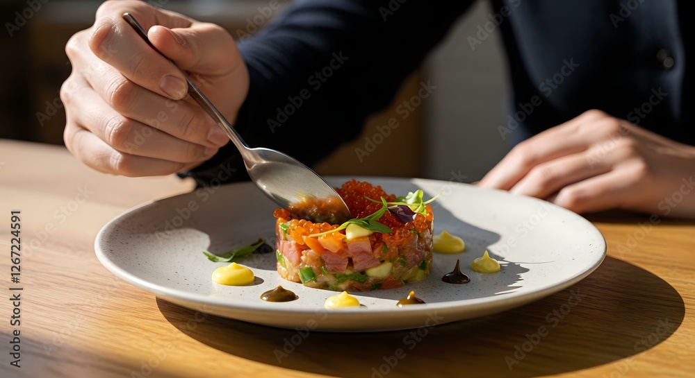 Tuna Tartare with Wasabi and Caviar