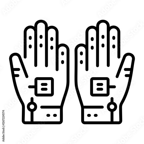 A line style icon of smart gloves 
