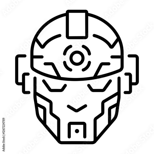 Smart helmet icon in linear style 