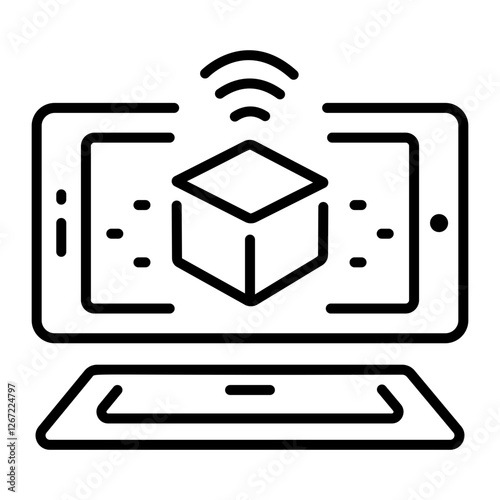 AR technology icon in linear style 
