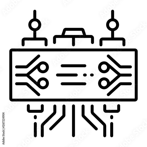Cybernetics icon in linear style 