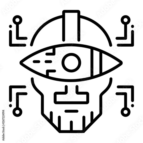 Ai vision icon in linear style 